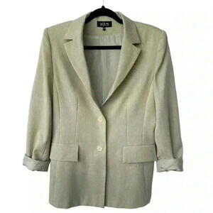 Vintage NIL’S PARIS Beige Tailored Single Breasted Blazer Women’s French Size 40